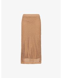 Max Mara - Open-Knit Cotton Midi Skirt - Lyst