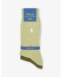 Polo Ralph Lauren - Log-embroidered Pack Of Three Cotton-blend Socks - Lyst
