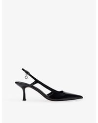 Maje - Heeled Patent-Leather Sling-Back Pumps - Lyst