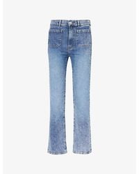 Jeanerica - Alta Patch-pocket Straight-leg High-rise Organic Denim-blend Jeans - Lyst