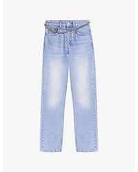Maje - Jewelled-belt Straight-leg Low-rise Denim Jeans - Lyst