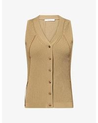Max Mara - V-Neck Knitted Cotton-Blend Vest - Lyst