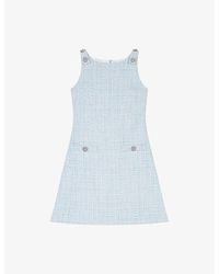 Maje - Sleeveless Tweed Cotton-Blend Mini Dress - Lyst