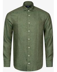Eton - Long-sleeved Single-cuff Regular-fit Linen Shirt - Lyst
