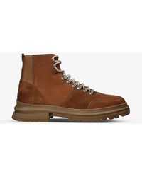 Kurt Geiger - Viper Hiker Brand-tab Leather Ankle Boots - Lyst