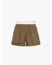 Alexander Wang - Rave Branded-waistband Mid-rise Cotton Cargo Shorts - Lyst