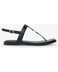Maje - Clover-embellished Flat Leather Sandals - Lyst