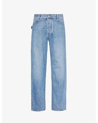 Bottega Veneta - Contrast-stitch Faded-wash Wide-leg Jeans - Lyst