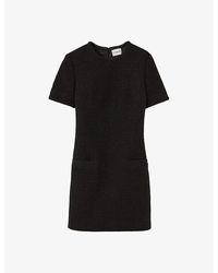 Claudie Pierlot - Pocket-Front Tweed Short-Sleeve Woven Mini Dress - Lyst