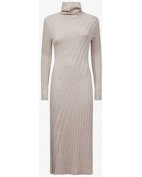 Reiss - Cady Roll-neck Knitted Midi Dress - Lyst
