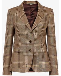 Gucci - Single-breasted Checked Wool Blazer - Lyst