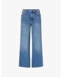FRAME - Le Slim Palazzo Wide-Leg Cotton Denim Jeans - Lyst