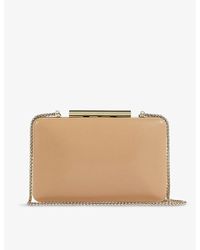 LK Bennett - Dotty Gold-toned Hardware Patent-leather Clutch - Lyst