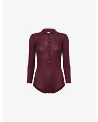 Frankie Shop - Solana Polo-Collar Wool, Silk And Cashmere Bodysuit - Lyst