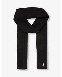 Polo Ralph Lauren - Logo-embroidered Wool And Cashmere-blend Scarf - Lyst