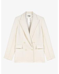 Maje - Tailored Double-Breasted Wool-Blend Blazer - Lyst