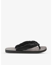 Havaianas - Top Home Fluffy Logo-embossed Faux-fur And Rubber Flip Flops - Lyst