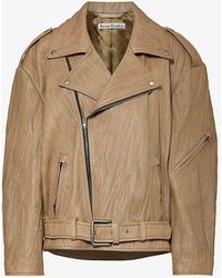 Acne Studios - Linor Relaxed-fit Leather Biker Jacket - Lyst