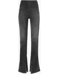 EB DENIM - Split-hem Slim-fit Straight-leg High-rise Stretch-denim Jeans - Lyst