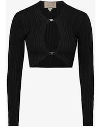 Gucci - Cut-out Cropped Knitted Top - Lyst