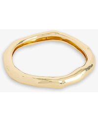 Alexis - Molten 14ct Yellow Gold-plated Brass Bangle - Lyst
