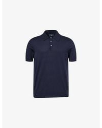 dunhill - Short-Sleeves Regular-Fit Cotton And Silk Polo Shirt - Lyst