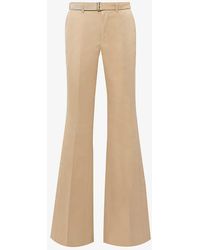 Sacai - Detachable-belt Wide-leg High-rise Cotton-blend Trousers - Lyst