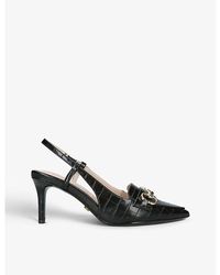 Carvela Kurt Geiger - Snatched Croc-embossed Faux-leather Heeled Courts - Lyst