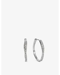 Monica Vinader - Riva Pavé Diamond Medium Sterling- And 0.35Ct Lab Grown Diamond Hoop Earrings - Lyst