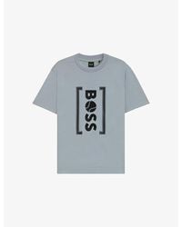 BOSS - Logo-Print Short-Sleeve Cotton T-Shirt - Lyst