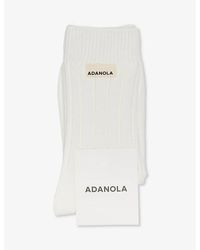 ADANOLA - Logo-pattern Stretch Cotton-blend Socks - Lyst
