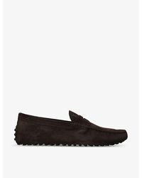Tod's - Gommino Driver Suede Loafers 9. - Lyst