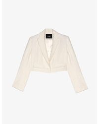 Maje - Peak-Lapel Cropped Woven Jacket - Lyst