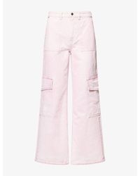 Ganni - Multi-Pocket Straight-Leg Denim Jeans - Lyst