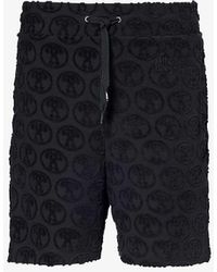 Moschino - Branded Drawstring-waist Cotton-blend Jersey Shorts - Lyst