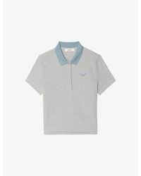 Zadig & Voltaire - Mirta Logo-Embroidered Cotton Polo Shirt - Lyst