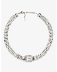 Gucci - Crystal-embellished Palladium-toned Necklace - Lyst