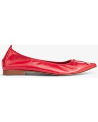 LK Bennett - Tilly Bow-embellished Patent-leather Ballet Flats - Lyst
