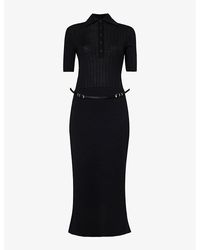 Givenchy - Logo-embroidered Wool Knitted Midi Dress - Lyst