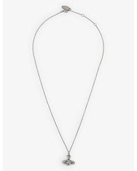 Vivienne Westwood - Pina Bas Relief Silver-tone Brass And Cubic Zirconia Pendant Necklace - Lyst