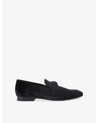 Kurt Geiger - Hugh Eagle-Embellished Velvet Loafers - Lyst