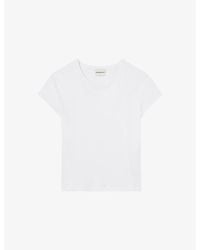 Claudie Pierlot - Round-Neck Regular-Fit Short-Sleeve Cotton T-Shirt - Lyst