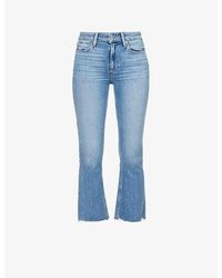 PAIGE - Colette Cropped Flared High-rise Stretch-denim Jeans - Lyst