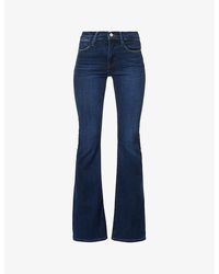 FRAME - Le High Flare Slip-Pocket High-Rise Flare-Leg Stretch-Denim Jeans - Lyst