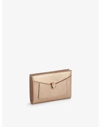 BVLGARI - Serpenti Forever Metallic-Leather Folded Card Holder - Lyst