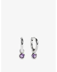 Monica Vinader - February Birthstone Sterling- And Amethyst Huggie Earrings - Lyst
