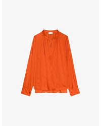 Zadig & Voltaire - Tink V-Neck Satin Shirt - Lyst