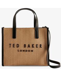 Ted Baker - Paolina Logo-embroidered Small Raffia Icon Bag - Lyst