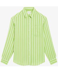Claudie Pierlot - Stripe-pattern Relaxed-fit Woven Shirt - Lyst
