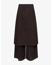 Ruohan - Skirt-Overlay Wool Trousers - Lyst